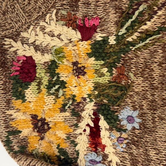 Brown vintage cardigan with floral - Picture 3 of 9